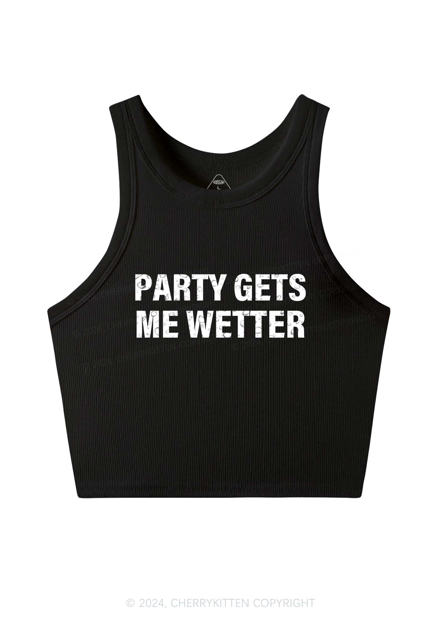 Party Gets Me Wetter Y2K Crop Tank Top Cherrykitten