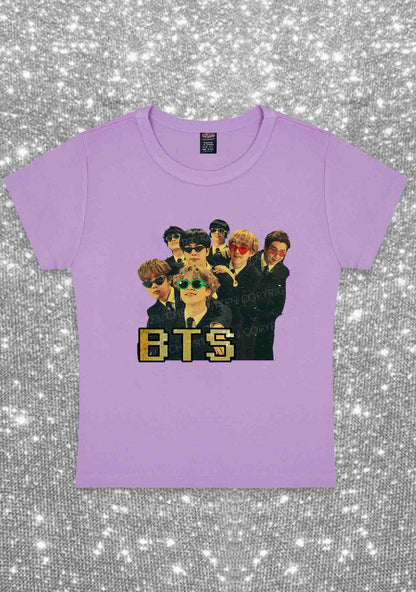 Vintage Bangtan Boys Kpop Y2K Baby Tee Cherrykitten