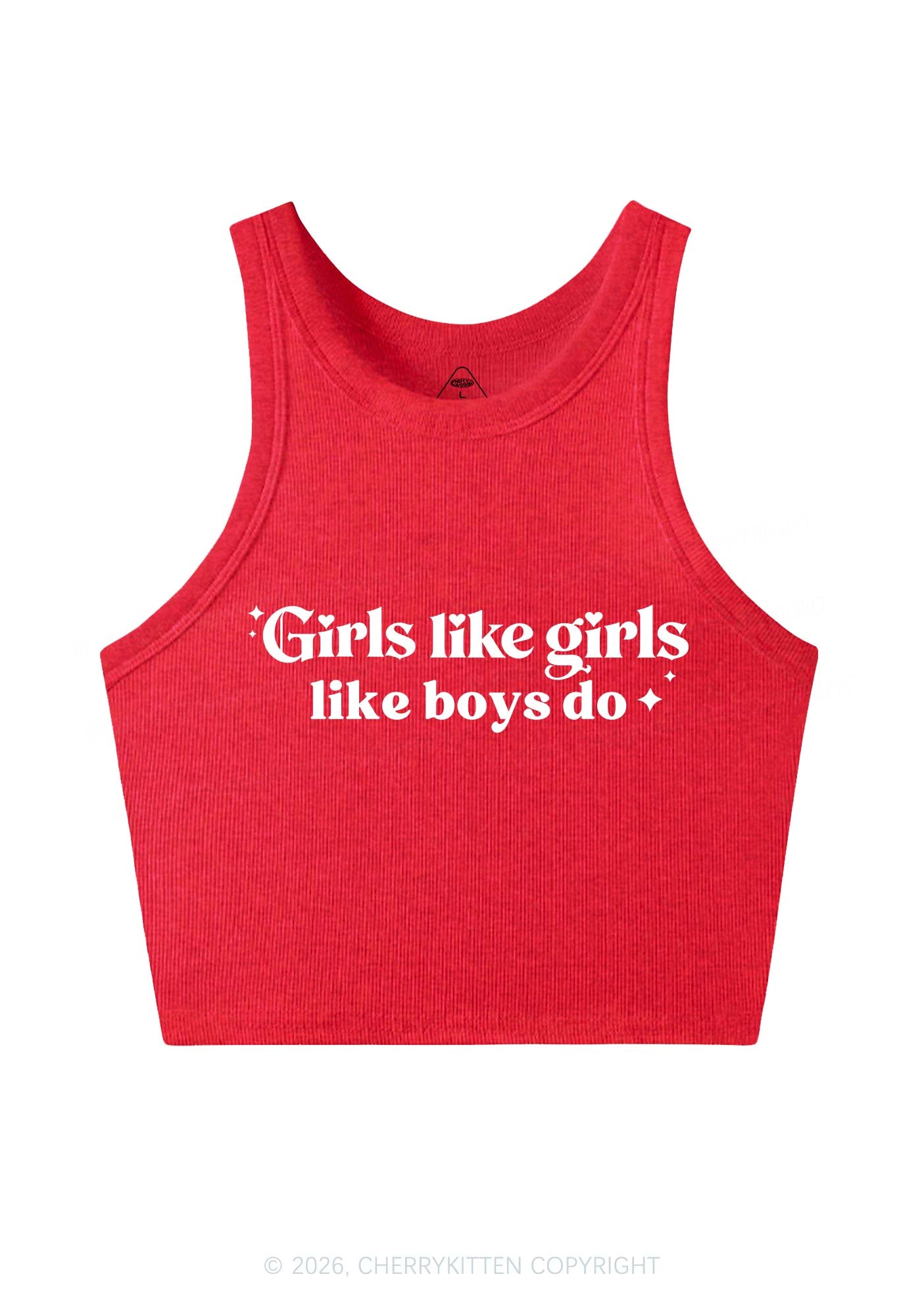 Girls Like Girls Like Boys Do Pride Y2K Crop Tank Top Cherrykitten