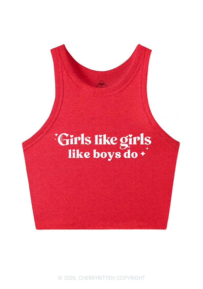 Girls Like Girls Like Boys Do Pride Y2K Crop Tank Top Cherrykitten