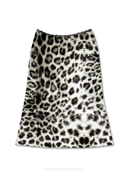 Wild Leopard Y2K Print Midi Skirt Cherrykitten