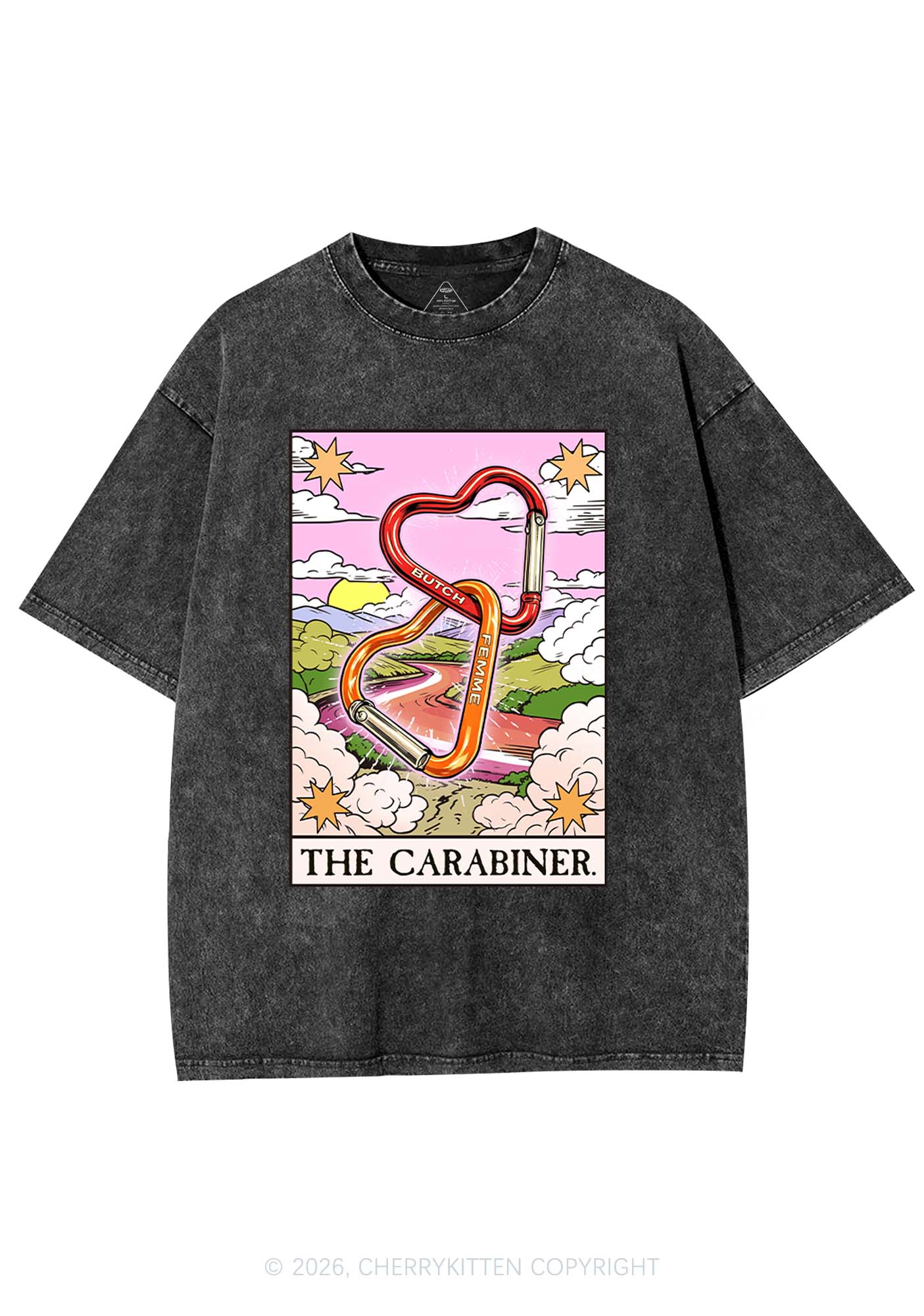 The Carabiner Tarot Pride Y2K Shirts Washed Tee Cherrykitten
