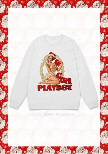 Girl Play Not Boy Christmas Y2K Sweatshirt Cherrykitten