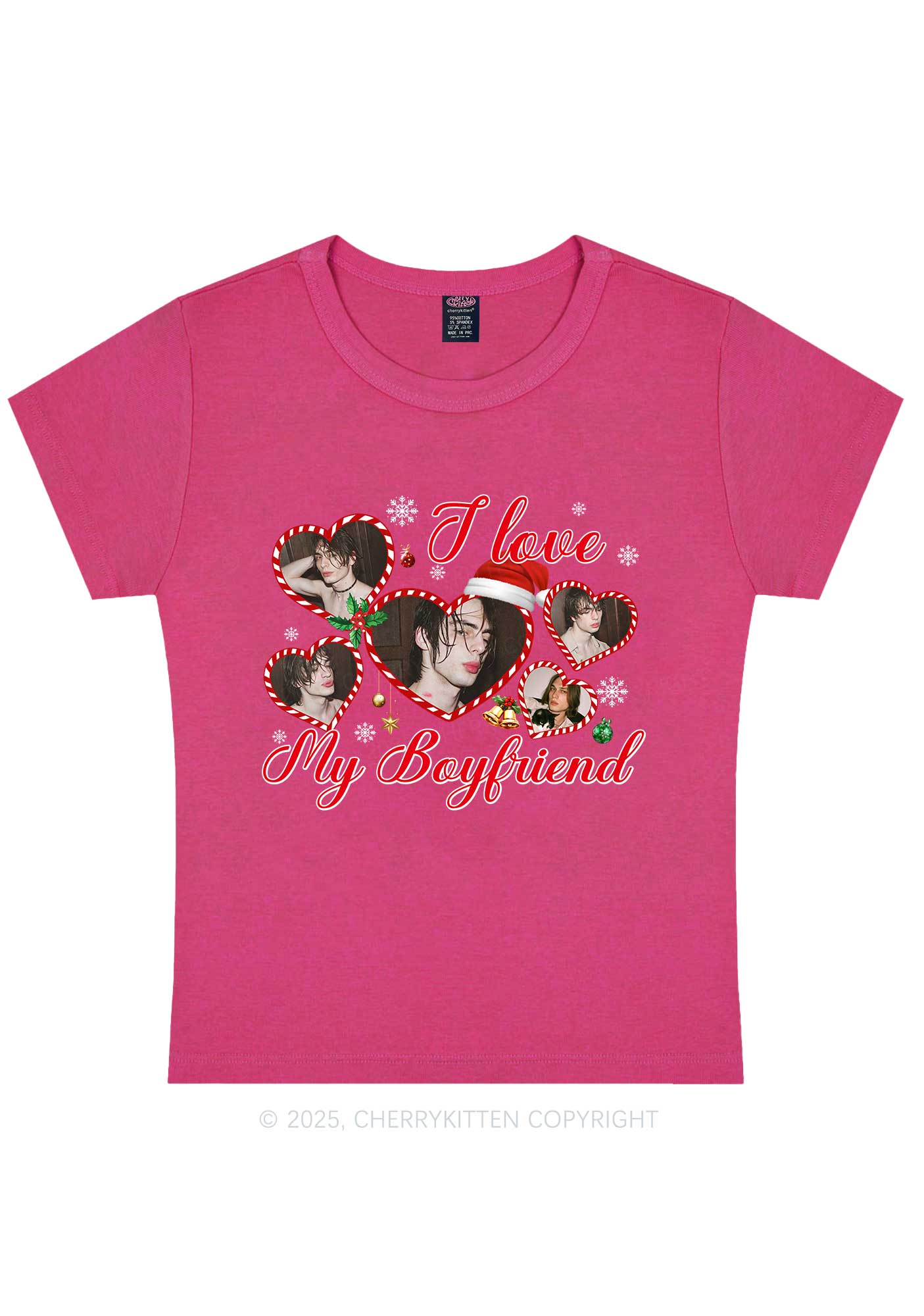 Custom Christmas I Love My GF Y2K Baby Tee Cherrykitten