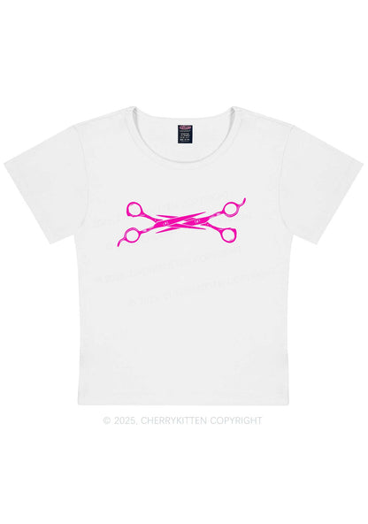 Pink Scissor Y2K Baby Tee Cherrykitten