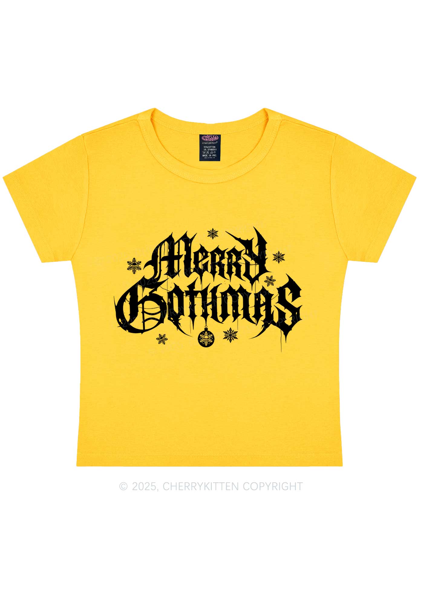 Merry Gothmas Y2K Baby Tee Cherrykitten