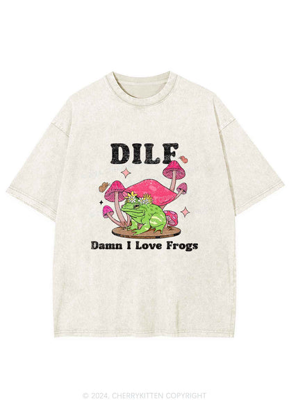 I Love Frogs Y2K Washed Tee Cherrykitten