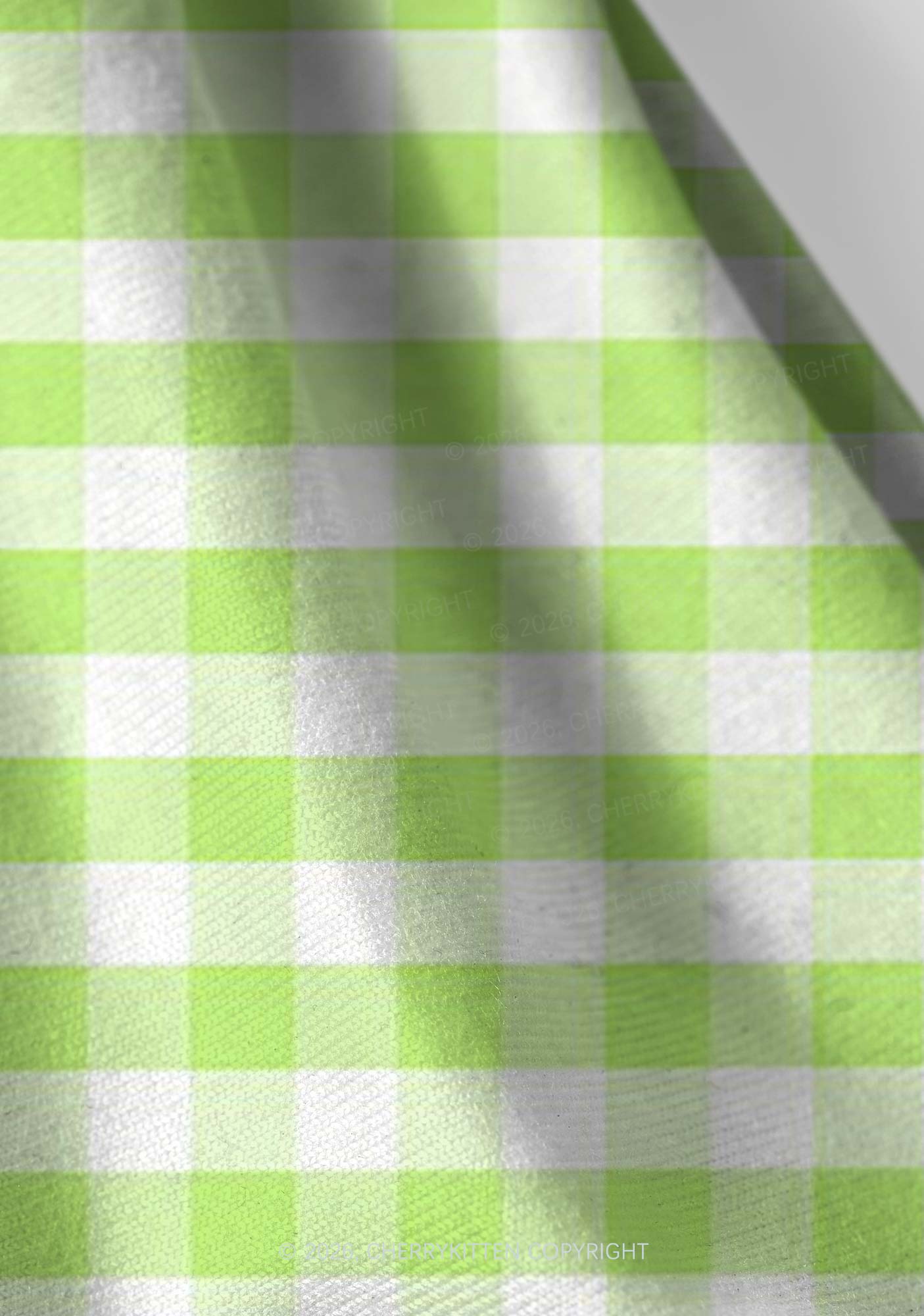 White Green Plaid Y2K Print Headband Cherrykitten