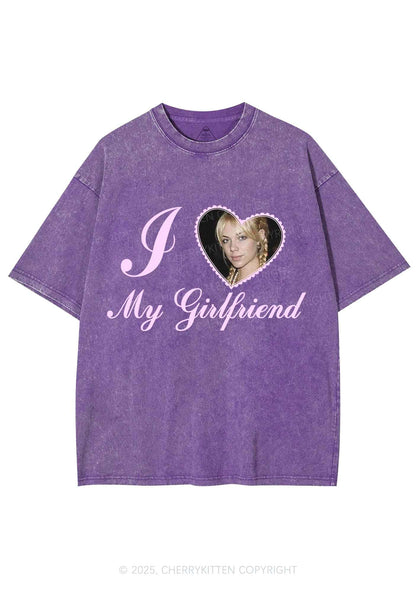 Custom Heart My Bf GF Y2K Shirts Washed Tee Cherrykitten