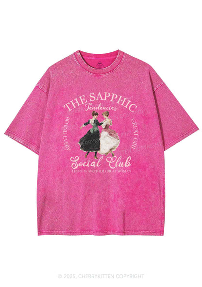 The Sapphic Pride Y2K Shirts Washed Tee Cherrykitten