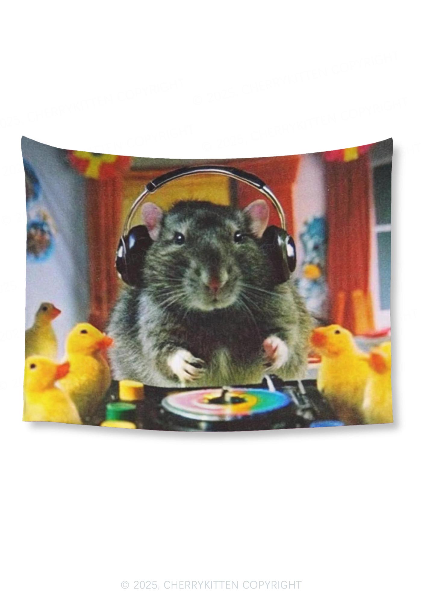 DJ Rat Duck Flag Y2K Tapestry Cherrykitten