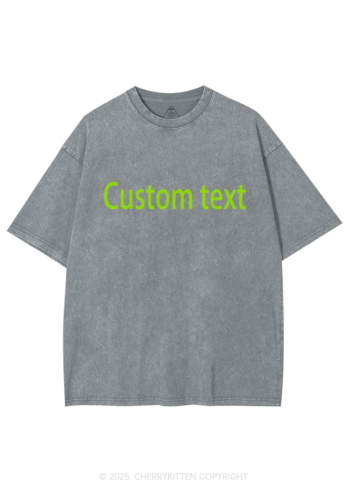 Custom Brat Text Y2K Shirts Washed Tee Cherrykitten