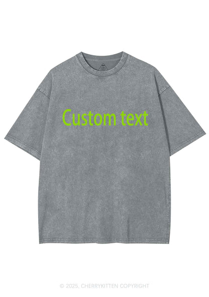 Custom Brat Text Y2K Shirts Washed Tee Cherrykitten