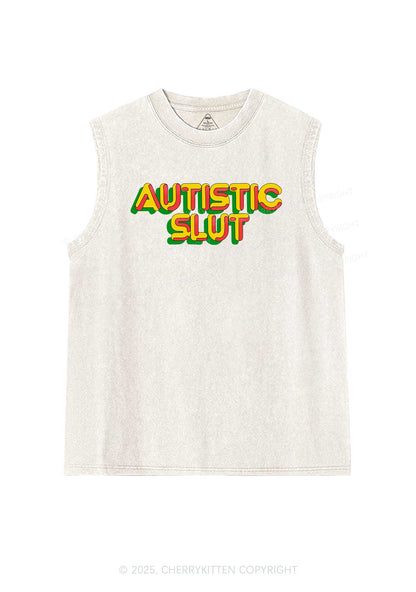 Autistic Slxt Y2K Washed Tank Cherrykitten