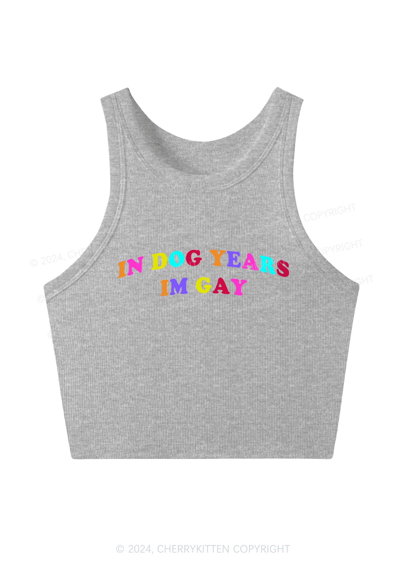 Dog Years Gay Y2K Crop Tank Top Cherrykitten