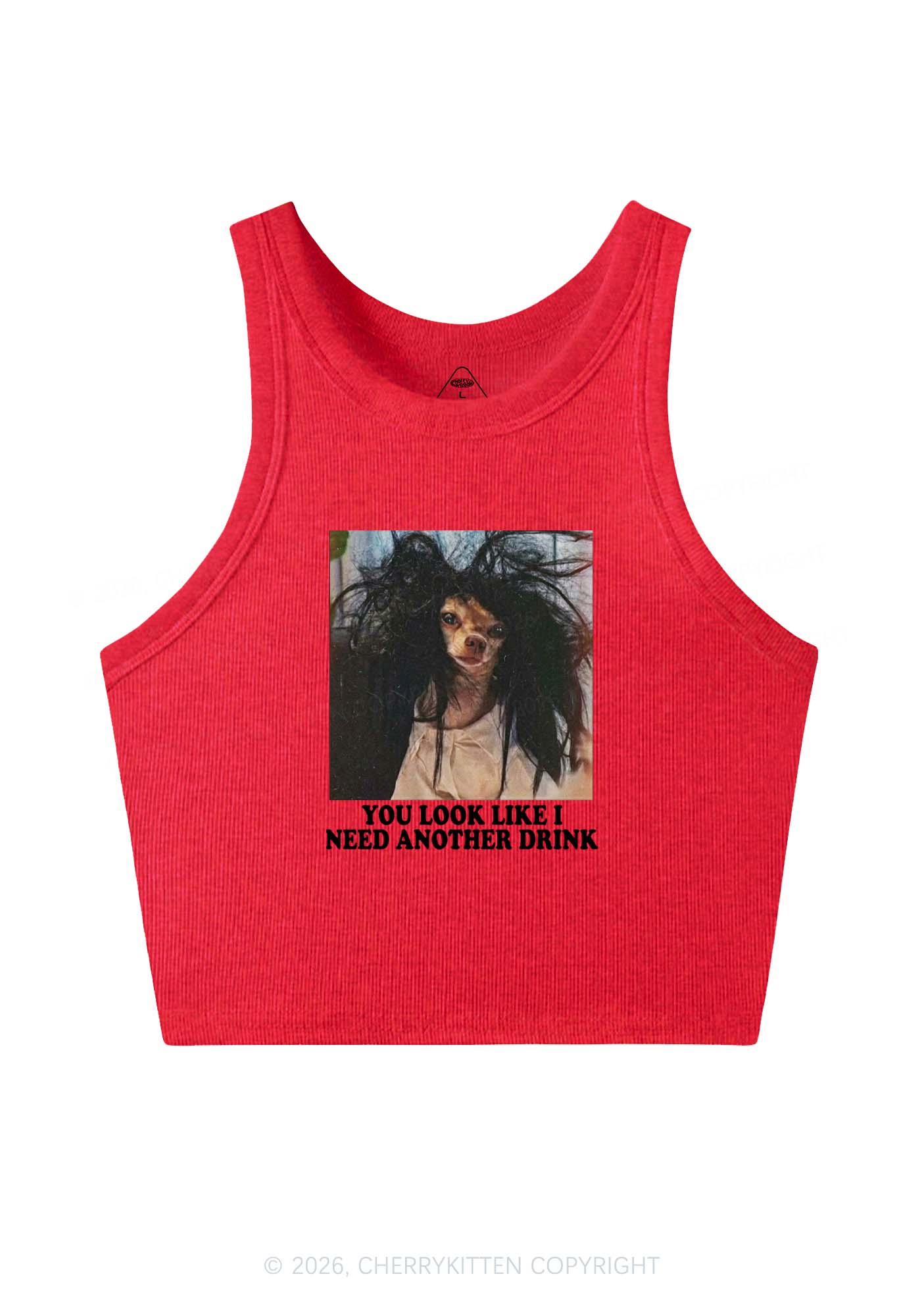 You Look Like I Need Another Drink Y2K Crop Tank Top Cherrykitten