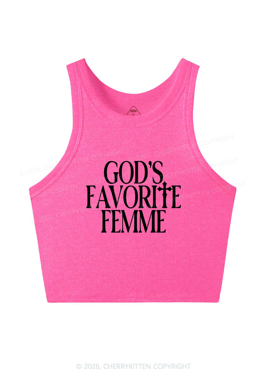 Gods Favorite Femme Pride Y2K Crop Tank Top Cherrykitten