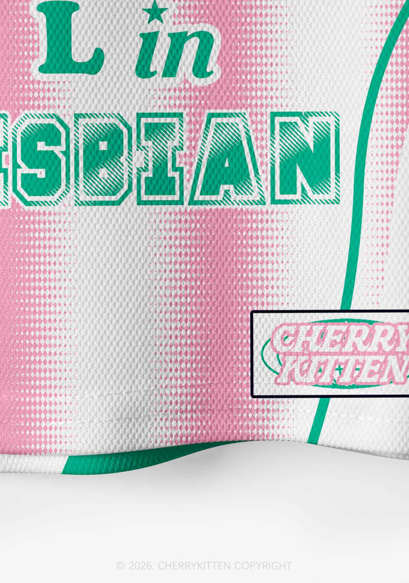 Put L In Lesbian Pride Y2K Crop Sport Jersey Shirts Cherrykitten