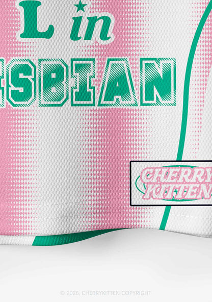 Put L In Lesbian Pride Y2K Crop Sport Jersey Shirts Cherrykitten