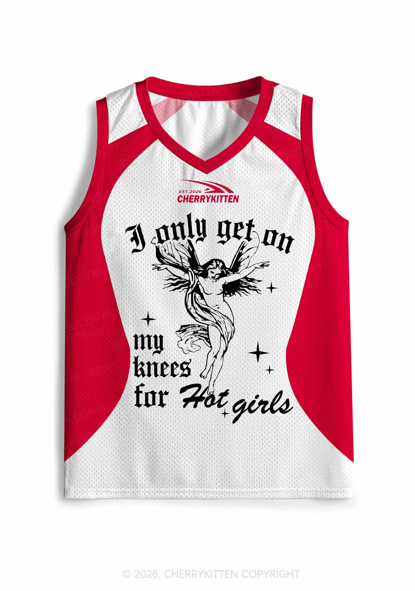 Get On My Knees For Hot Girls Pride Y2K Sport Jersey Tank Cherrykitten