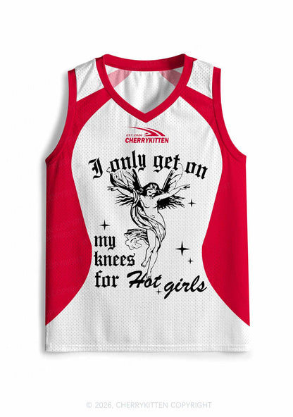 Get On My Knees For Hot Girls Pride Y2K Sport Jersey Tank Cherrykitten