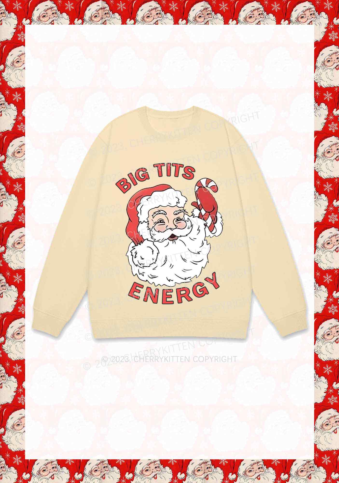Big Santa Energy Christmas Y2K Sweatshirt Cherrykitten