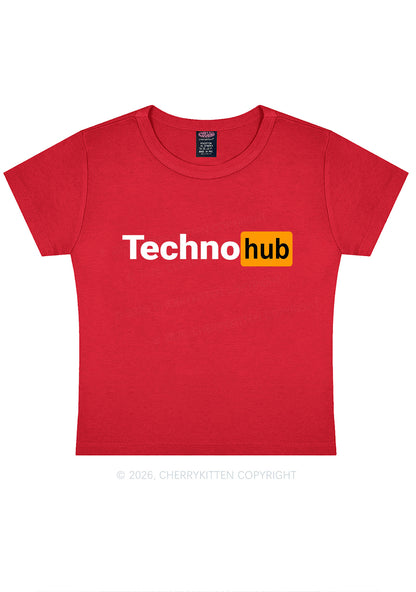 Techno Hub Y2K Baby Tee Cherrykitten