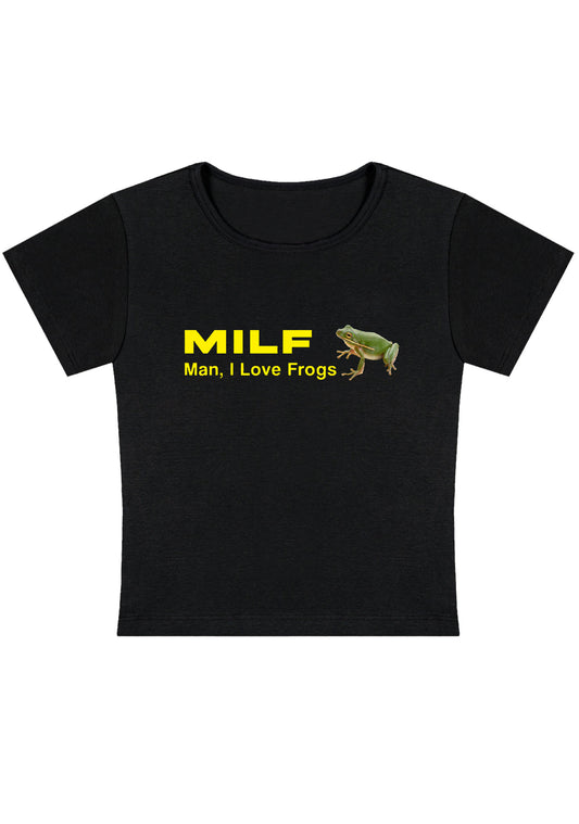 Man I Love Frogs Y2K Baby Tee