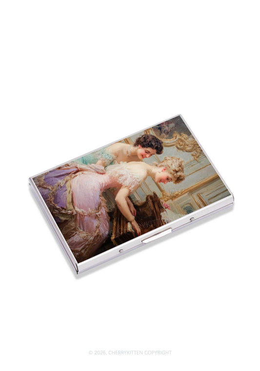 Elegant Piano Room Pride Y2K Mirror Cigarette Case Cherrykitten