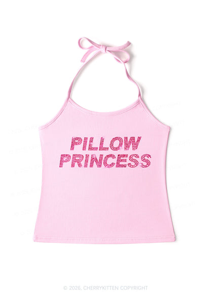 Rhinestone Pillow Princess Y2K Halter Neck Cami Cherrykitten