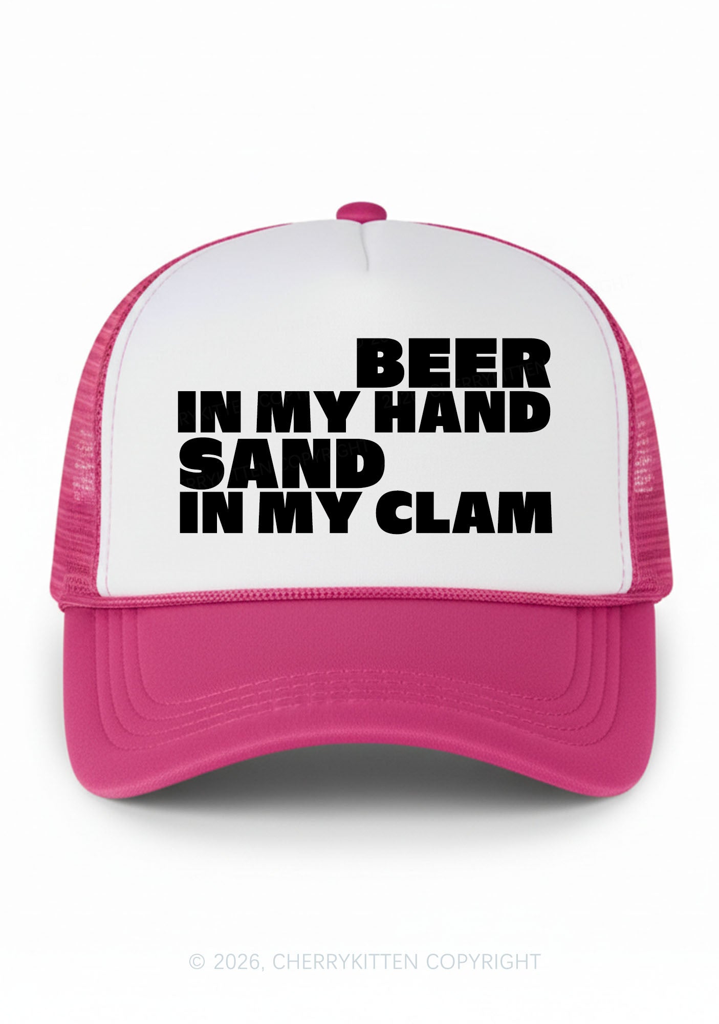 Beer In My Hand Y2K Colorblock Trucker Hat Cherrykitten