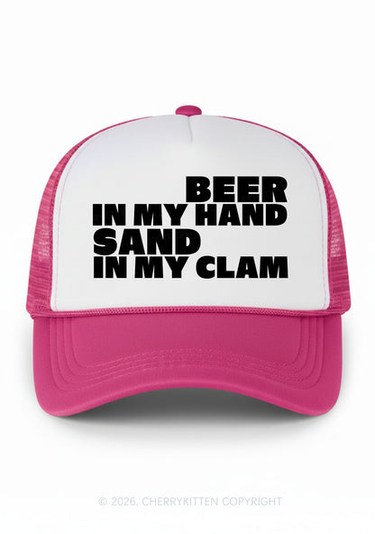 Beer In My Hand Y2K Colorblock Trucker Hat Cherrykitten