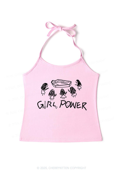 Girls Power Y2K Halter Neck Cami Cherrykitten