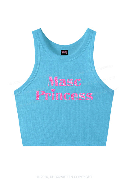 Glitter Masc Princess Pride Y2K Crop Tank Top Cherrykitten