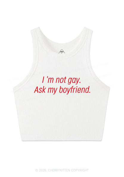 Im Not Gay Pride Y2K Crop Tank Top Cherrykitten