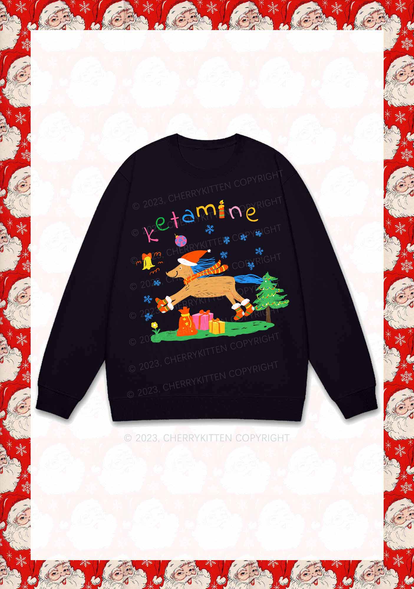 Christmas Snowflake Pony Y2K Sweatshirt Cherrykitten