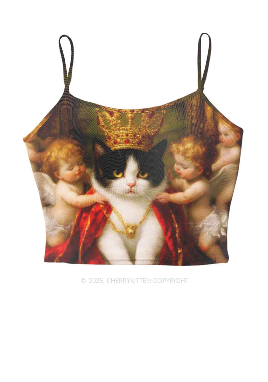 The Cat King And Angels Y2K Mesh Cami Tank Cherrykitten