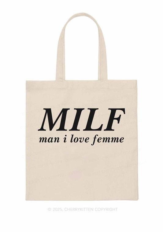 Man I Love Femme Pride Y2K Canvas Tote Bag Cherrykitten