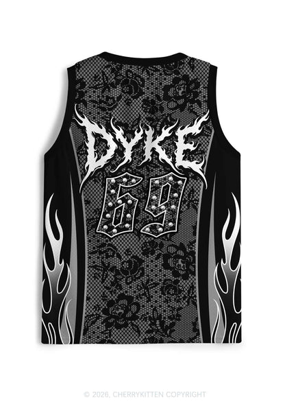Punk Rivets Dyke Pride Y2K Sport Jersey Tank Cherrykitten