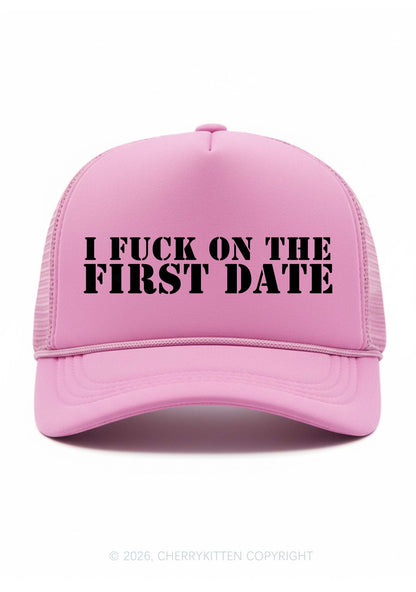 Fxxk On First Date Y2K Trucker Hat Cherrykitten