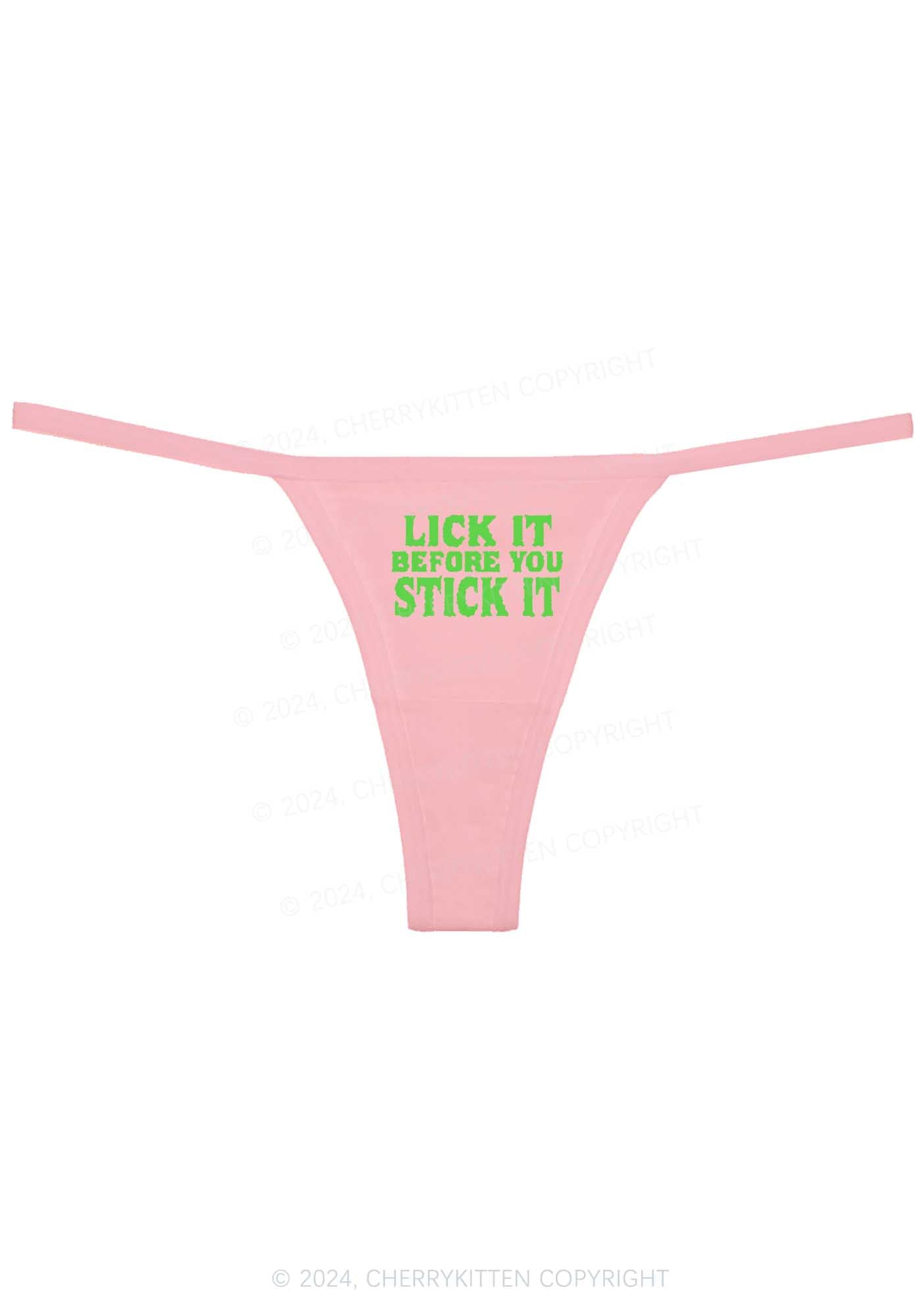 Lick It Before Stick It Y2K Flat String Thong Cherrykitten