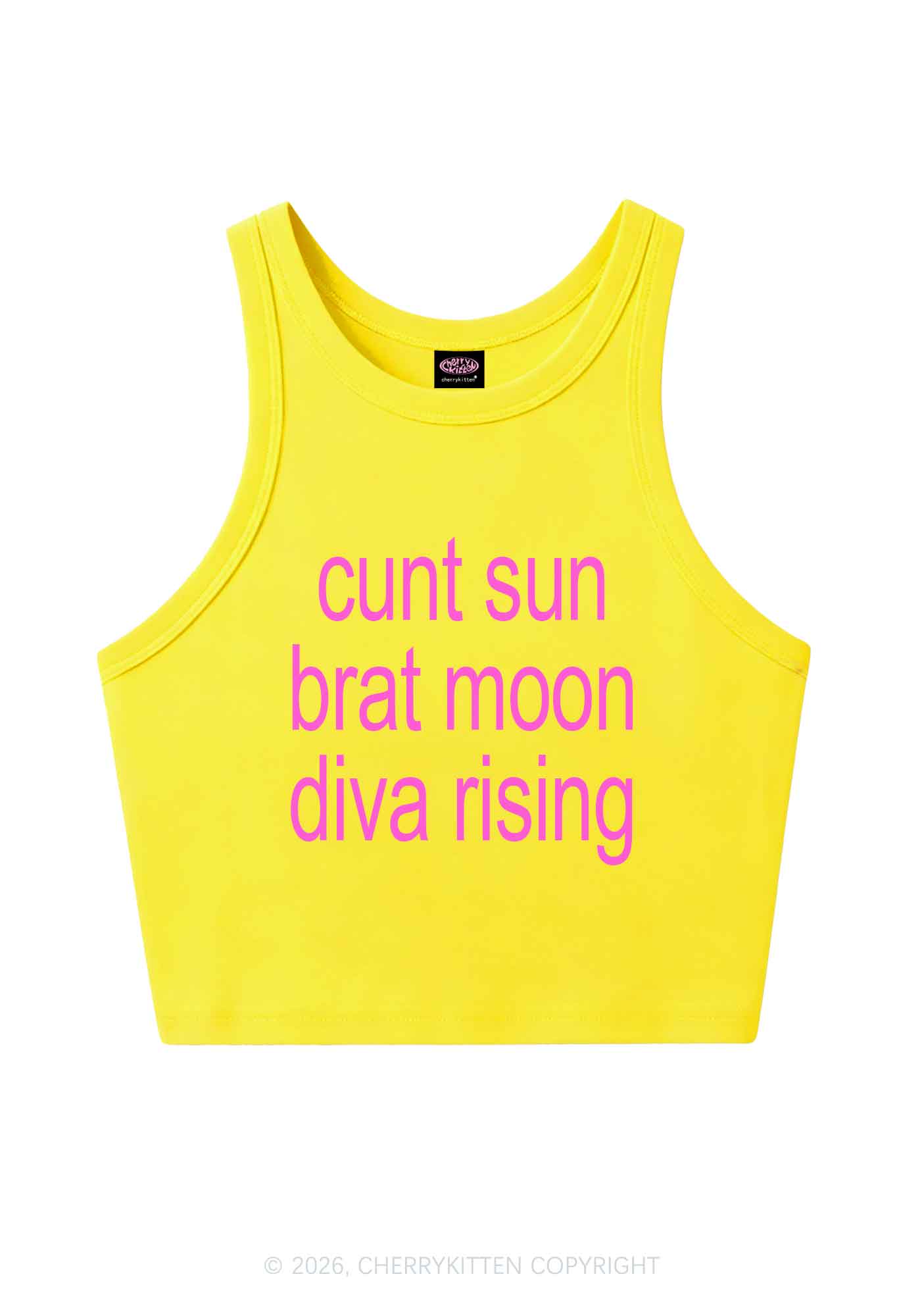 Cxxt Sun Brat Moon Diva Rising Y2K Crop Tank Top Cherrykitten