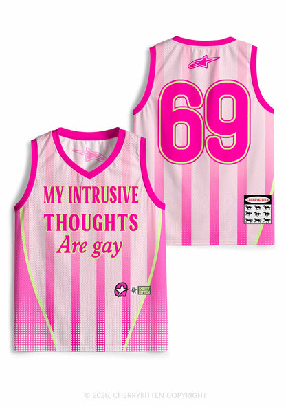 My Intrusive Thoughts Are Gay Pride Y2K Sport Jersey Tank Cherrykitten