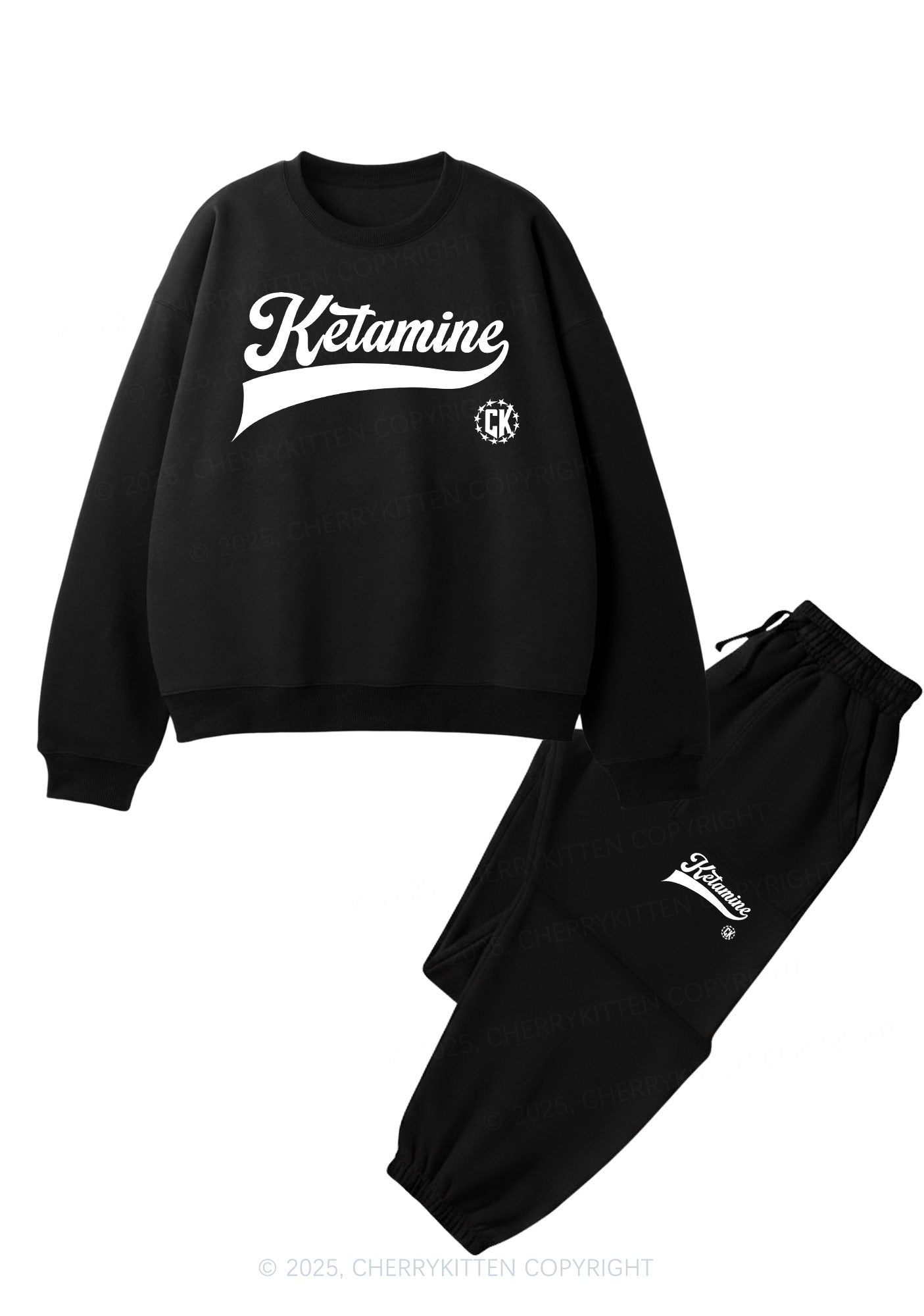 Ketamxxe Y2K Fleece Sweatshirts Set Cherrykitten