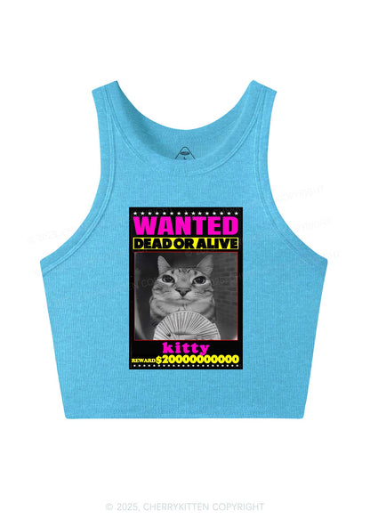 Custom Wanted Kitten Y2K Crop Tank Top Cherrykitten