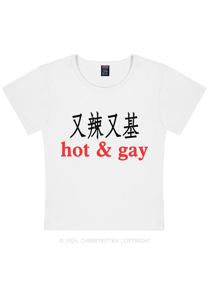 Hot Gay Pride Y2K Baby Tee Cherrykitten
