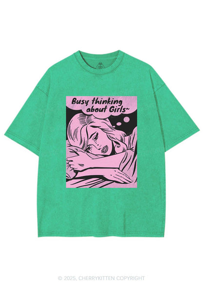 Busy Thinking About Girls Y2K Shirts Washed Tee Cherrykitten