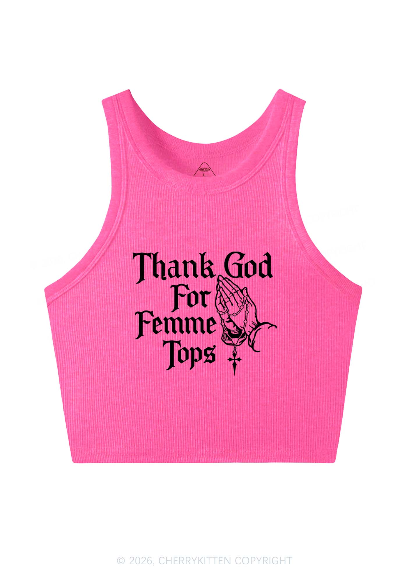 Thank God For Femme Tops Pride Y2K Crop Tank Top Cherrykitten