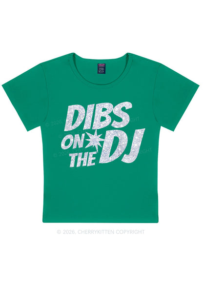 Glitter Dibs On The DJ Y2K Baby Tee Cherrykitten