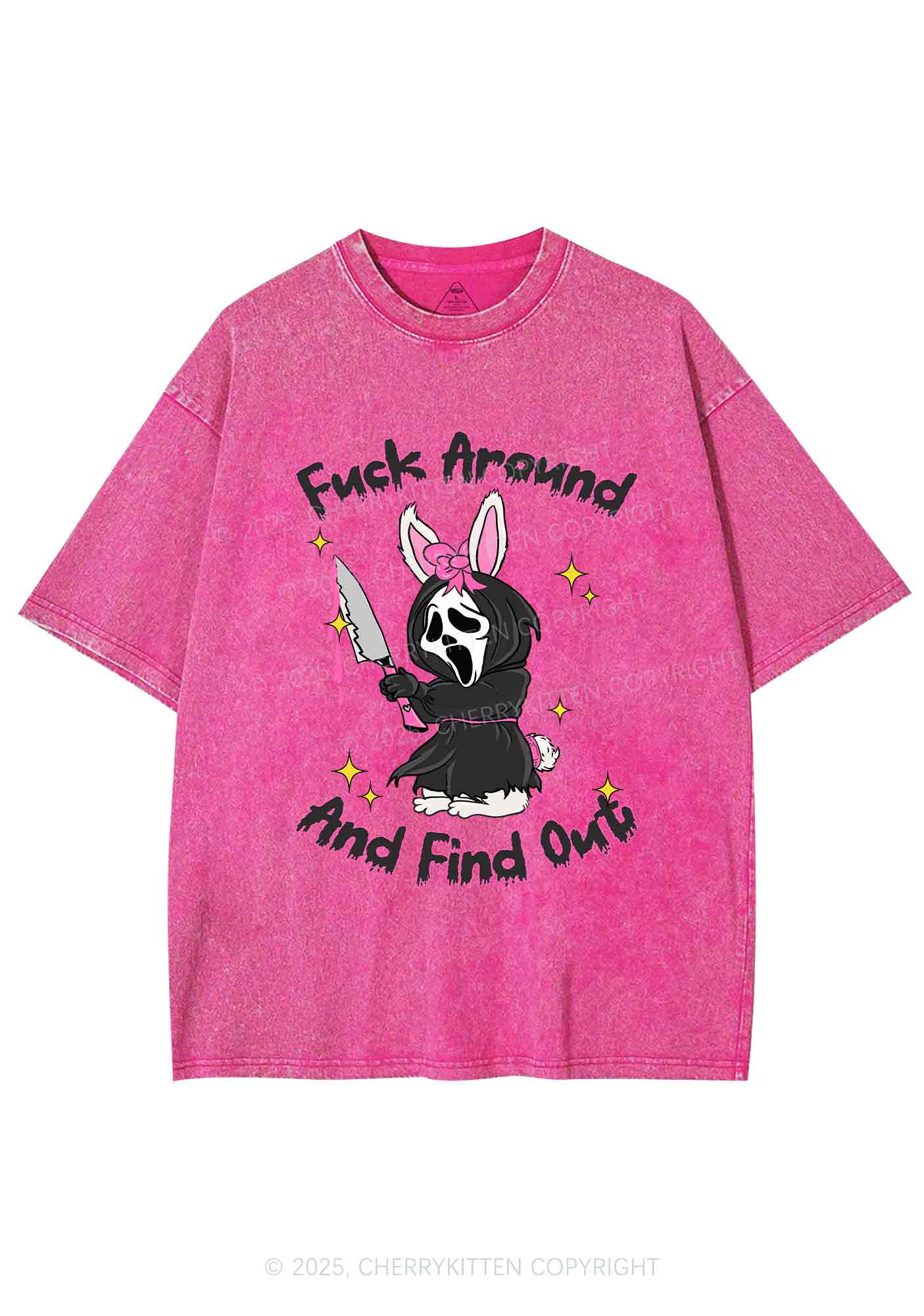 Halloween Fxxk Around Find Out Y2K Shirts Washed Tee Cherrykitten
